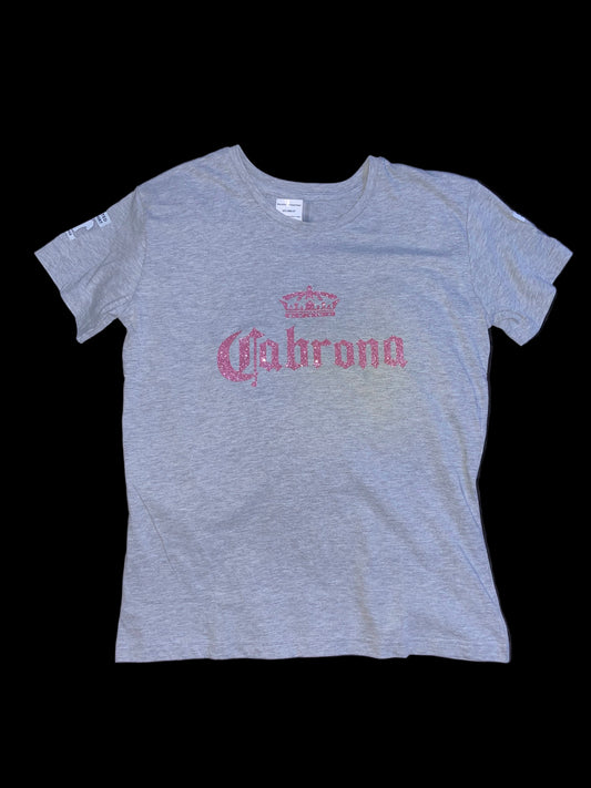 Cabrona Women’s fitted T-Shirt (Pink Glitter)