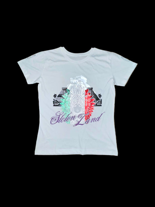 Stolen land women’s fitted T-shirt